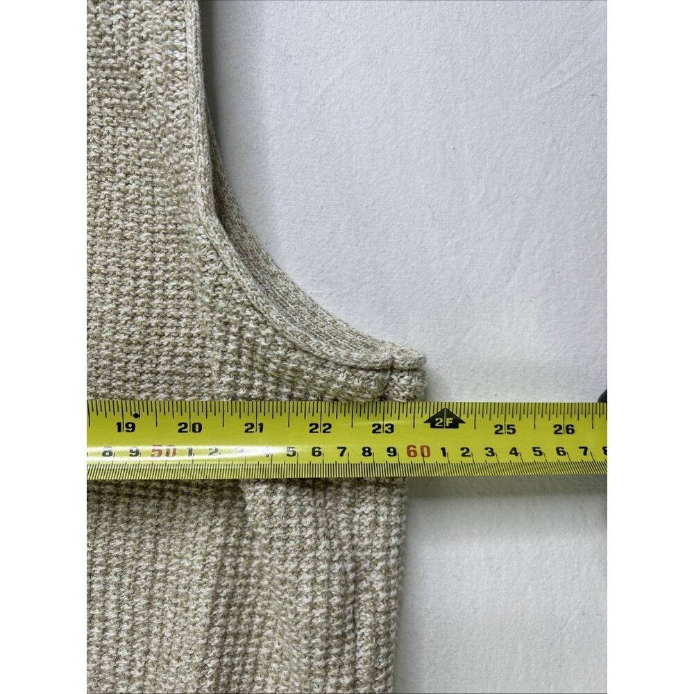 Vintage Eddie Bauer Sweater Vest Mens M Cardigan V Neck Chunky Knit Made in USA - Picture 5 of 7